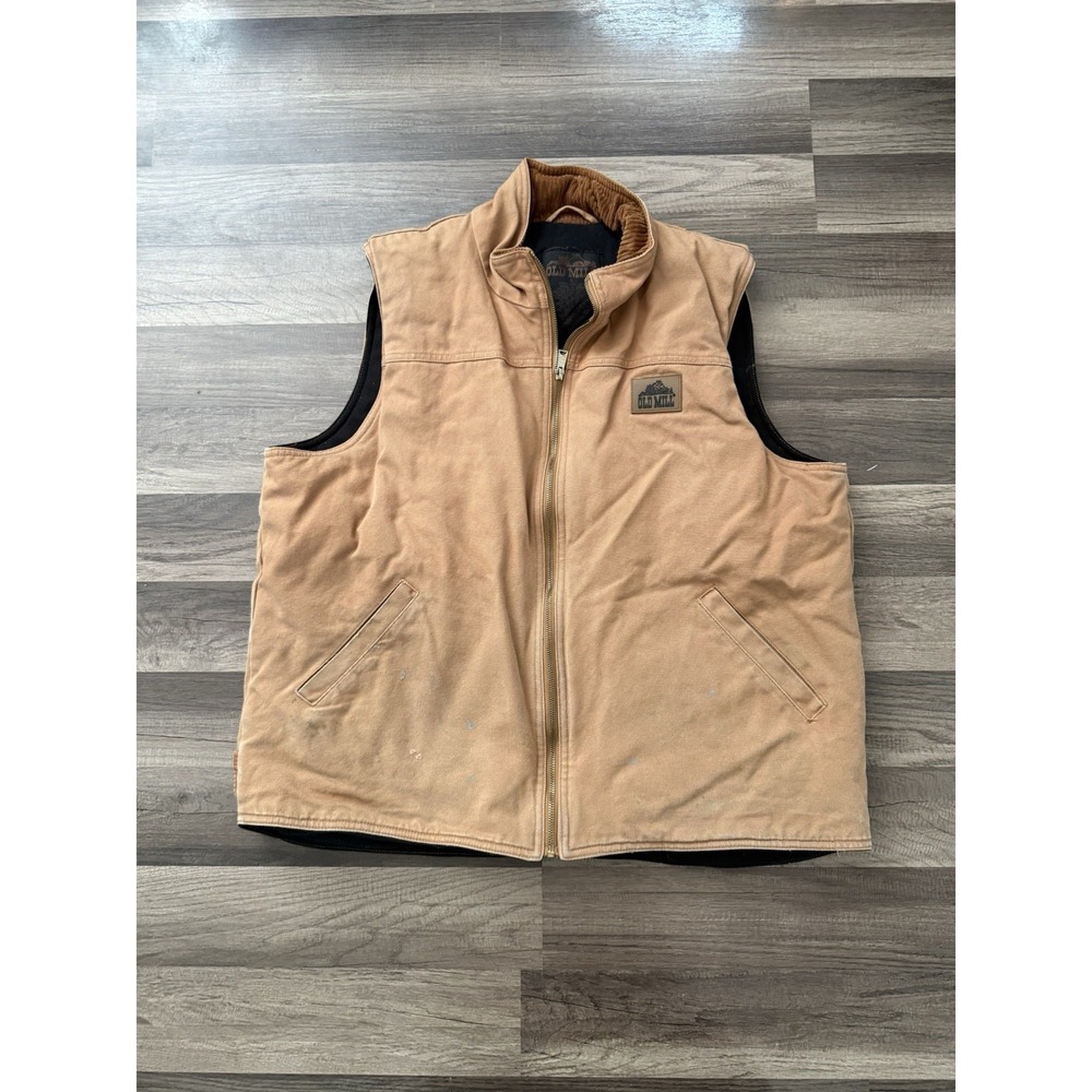 Old Mill Canvas Men Size L Thinsulate Insulate Padded Brown Canvas Work Vest